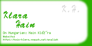 klara hain business card